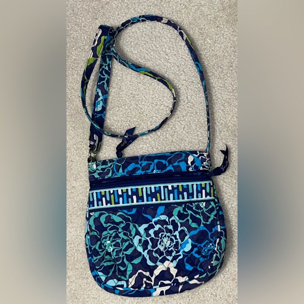 Vera Bradley Blue and Green Patterned Crossbody Bag